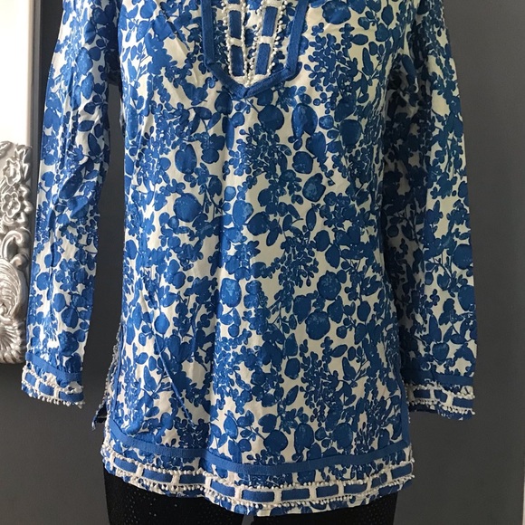 Cynthia Rowley batik style cotton blouse 💙 - Picture 10 of 10